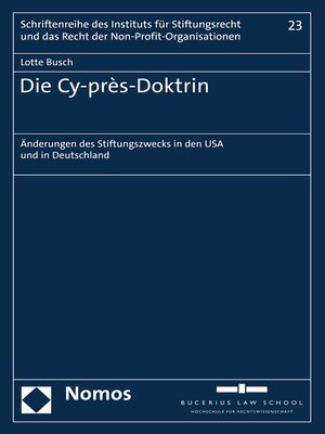 cover image of Die Cy-près-Doktrin